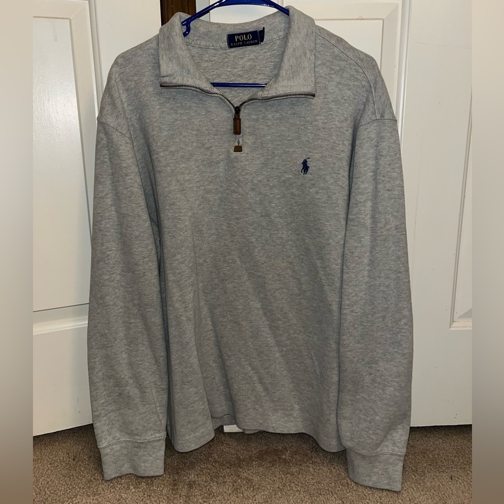 Men’s Size XL Polo Ralph Lauren 1/4 Zip Pullover, Grey